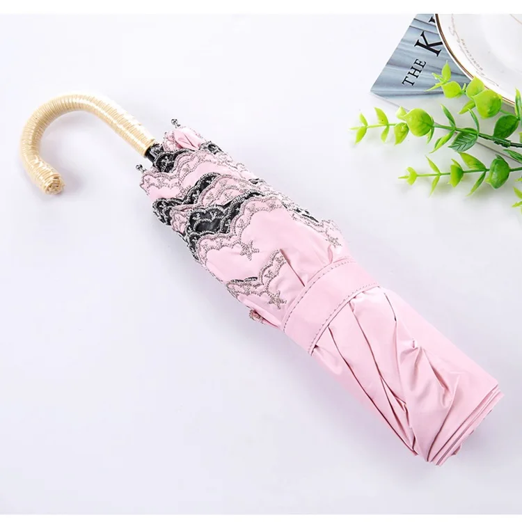 Windproof Manual Ultra Light Mini Vinyl Sunblock Cooling Umbrella Sunshine and Rain Umbrella Woman Kids Umbrella