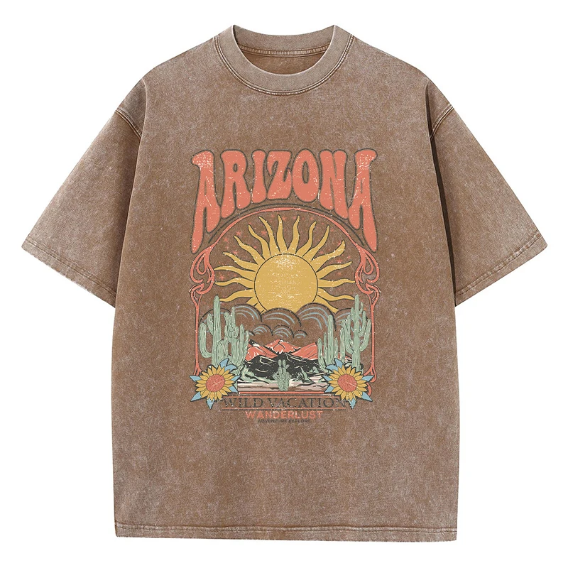 Women's Vintage Arizona Wildlife Graphic T-Shirt - Casual Loose Fit Cotton Tee
