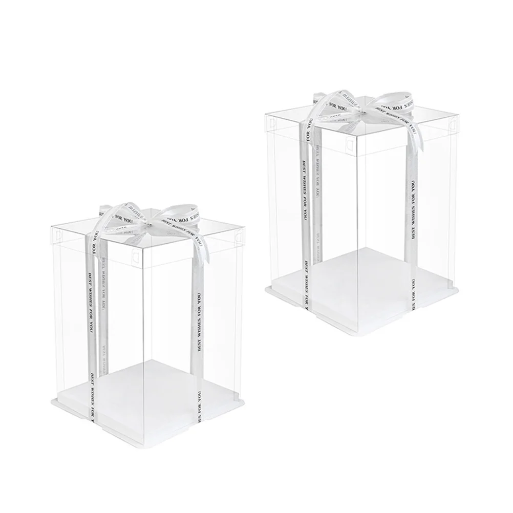 

Birthday Cake Packaging Boxes Gift Packaging Boxes Baking Cake Wrapping Boxes Clear Transparent Boxes Without Ribbons