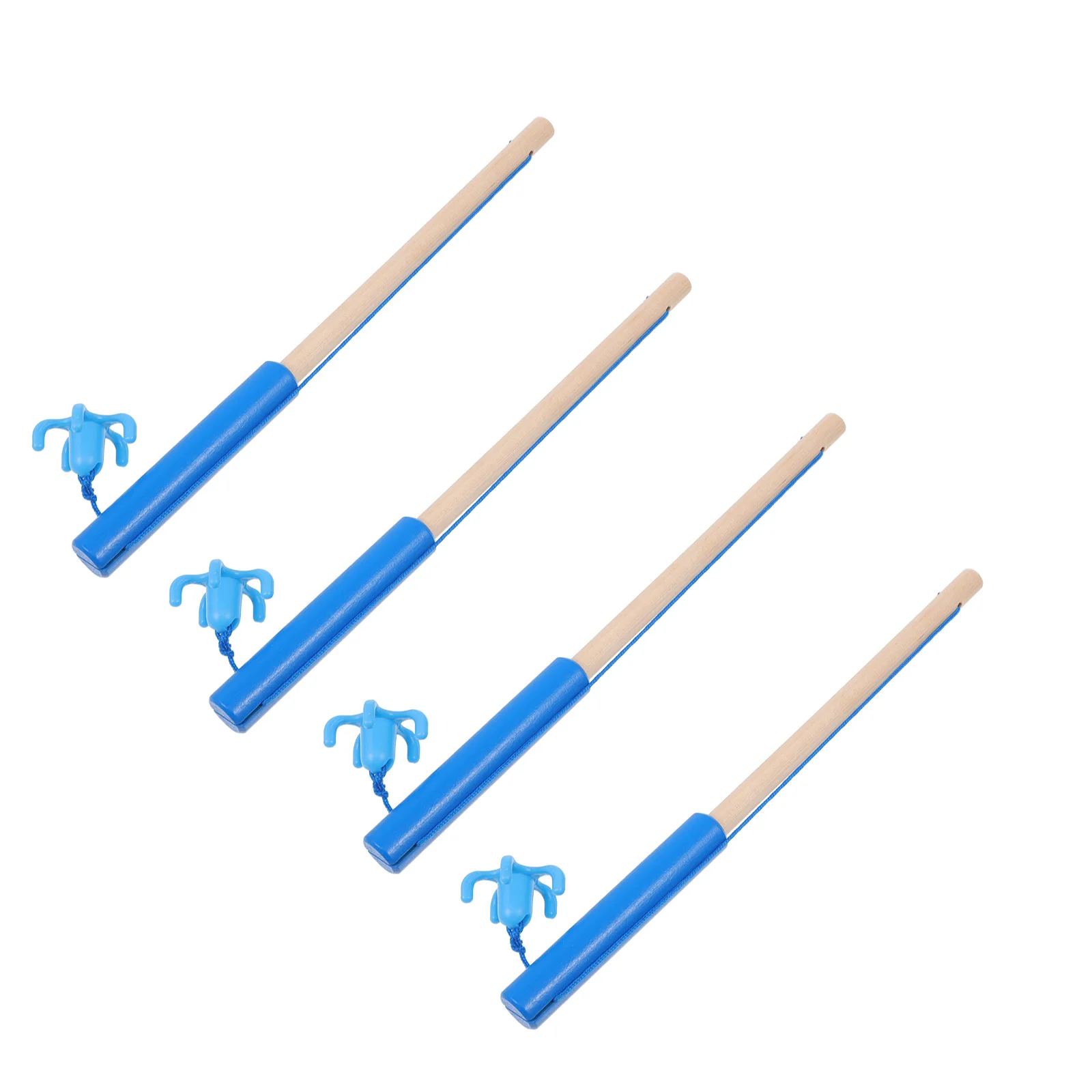 

4 Pcs Children's Fishing Rod Educational Toy Wooden Joysticks Toys Magnetic Pole