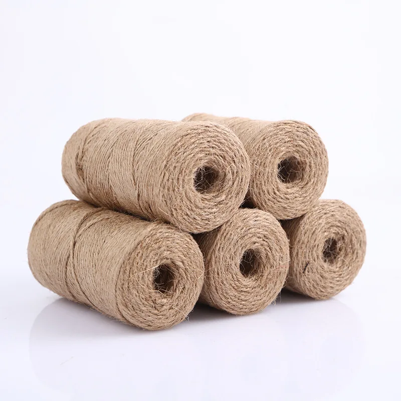 Jute Rope 100M 1mm 2mm 3mm Natural Burlap Hessian Jute Twine Cord Hemp Rope String Gift Packing Christmas Event Party Supplies