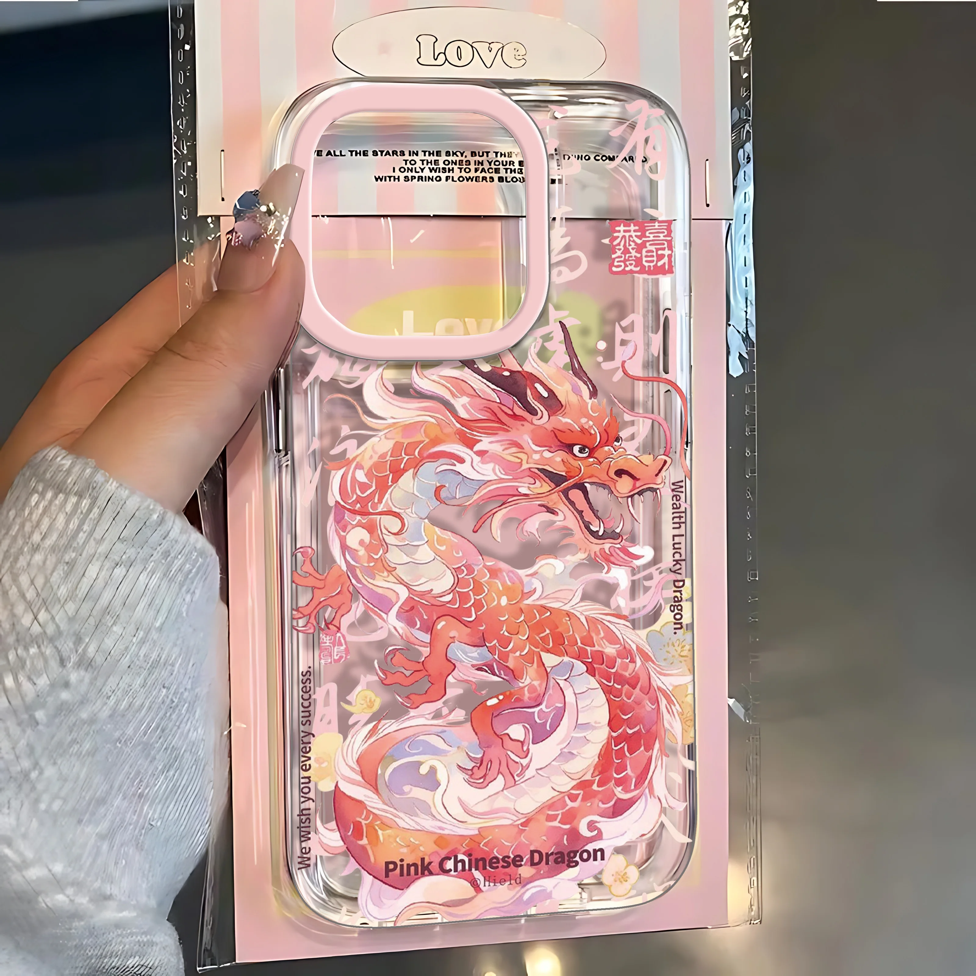 Elegant Chinese Dragon Clear TPU Phone Case - Trendy Fashion Design