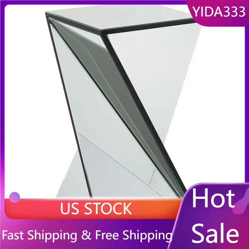 

Christopher Knight Home Amiel Geometrical Mirrored Side Table, Clear, 13.75 in x 13.75 in x 25.6 in