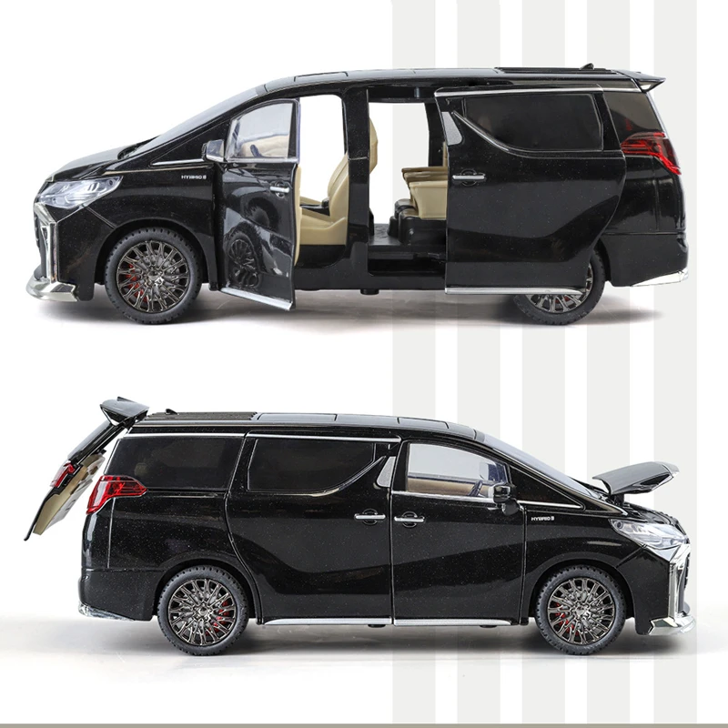 1:24 Key version Toyotas Alphard MPV Alloy Car Model Diecasts Metal Toy Vehicles Car Model Simulation Sound and Light Kids Gifts 4
