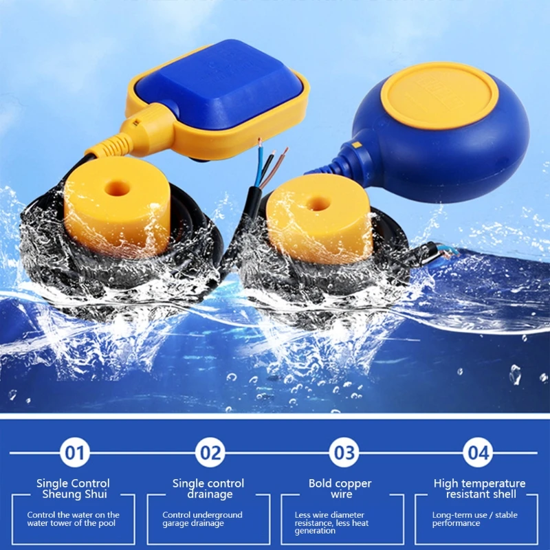Automatic Liquid Level Fluid Level Controller Fluid Water Float Controller Cable Liquid Float