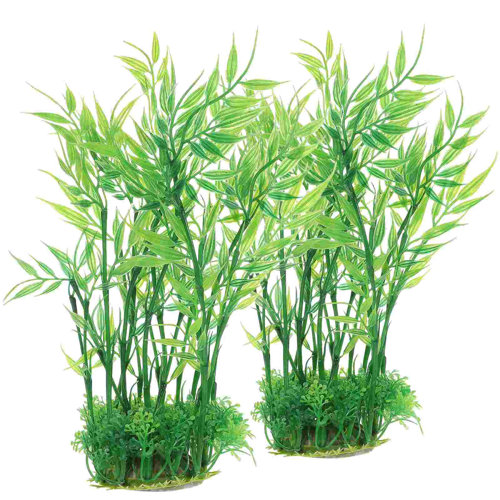 

2 Pcs Aquarium Landscaping Decorative Plant Realistic Plastic Delicate Compact Fake Planta