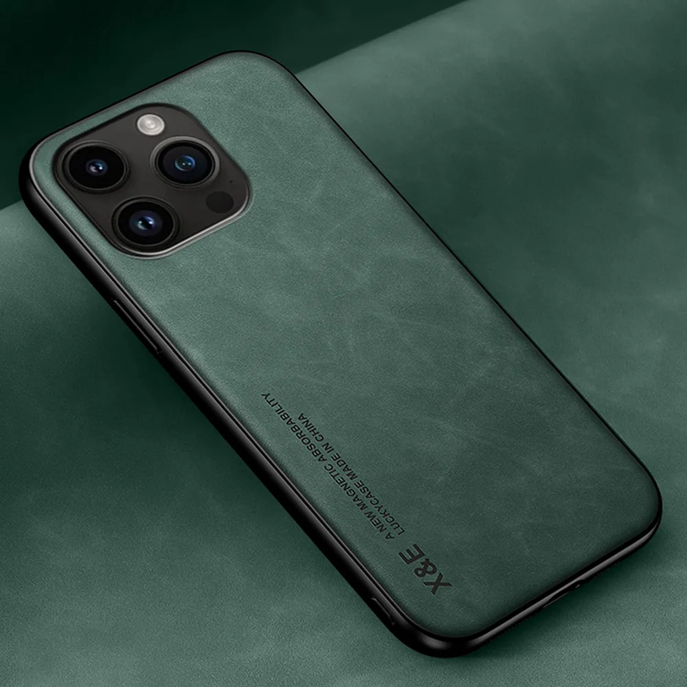 Luxury Genuine Leather Magnetic Phone Case - Premium Cover