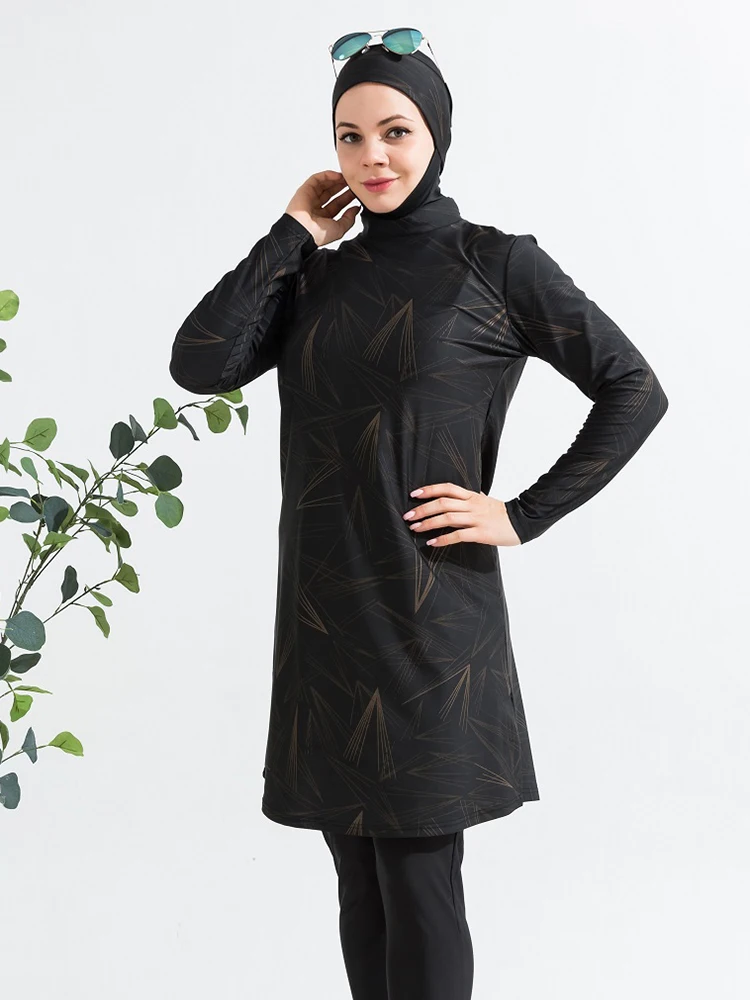 Women Swimwear Muslim Swimwear 3PCS/Set Burkini Swimsuit With Hijab Top Pant
