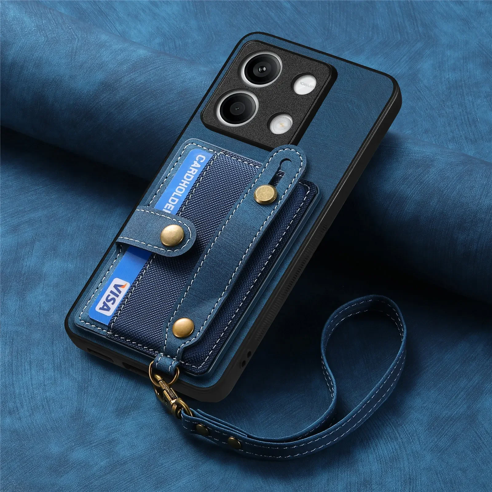 Wristband Leather Wallet Phone Case with Card Pocket