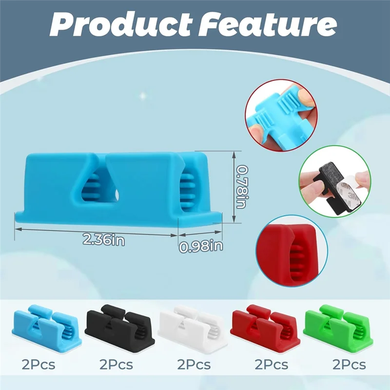 컴팩트 10 팩 실리콘 연필 홀더, 책상용 접착 펜 홀더, 교실용 고무 단일 펜 홀더 펜 클립 6Cm Multic