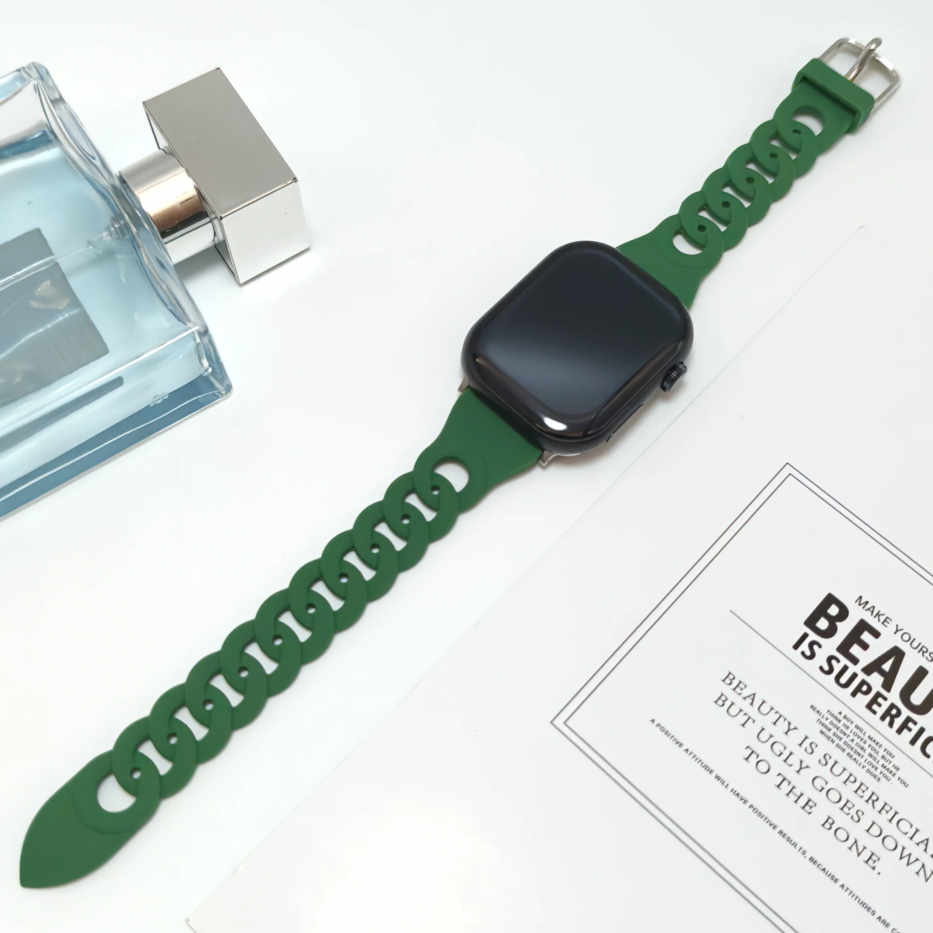 Kette Sportarmband für Apple Watch S11 46 mm S10 42 mm 44 45 mm 40/38 mm Silikonarmband für iWatch Serie Ultra 49 mm 987SE654