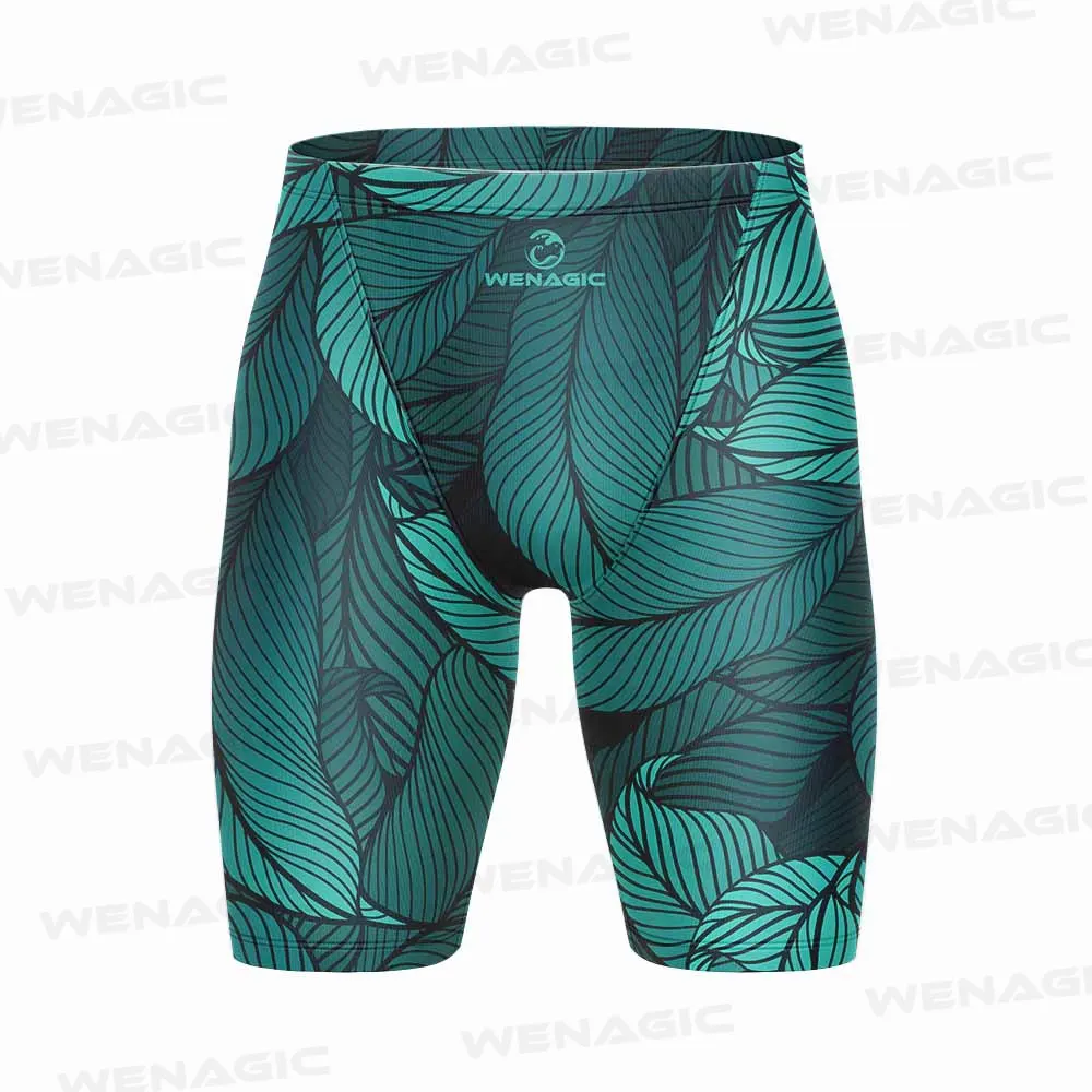 Surf Shorts New Professional Men Race Swim Trunks Quick Dry Swimwear Training Flowers Print Beach Tight Swimsuit Jammer