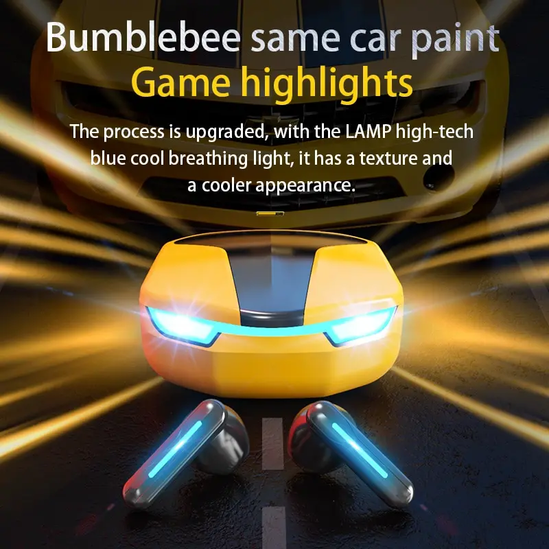 Wireless Bluetooth 5.2 Headset Low Delay TWS Earplugs Sports Game Waterproof Sweatproof Mobile Phone Universal Noise for Gaming