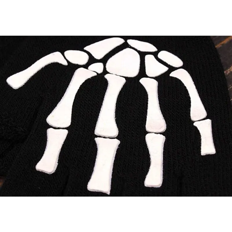 Cycling Gloves Fingerless Gloves Half Finger Gloves Bicycle Half Ghost Claw Half Finger Knitted Open Glue Skull Riding Gloves