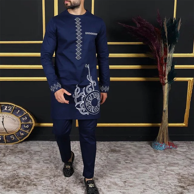 Amadi Embroiled Dashiki Long Sleeve Shirt and Pant
