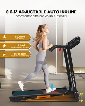 Foldable Electric Treadmill with Incline - 3.5HP Motor, Handrail Speed Control, Pulse Monitor, 12 Training Programs, Max 330lbs 2
