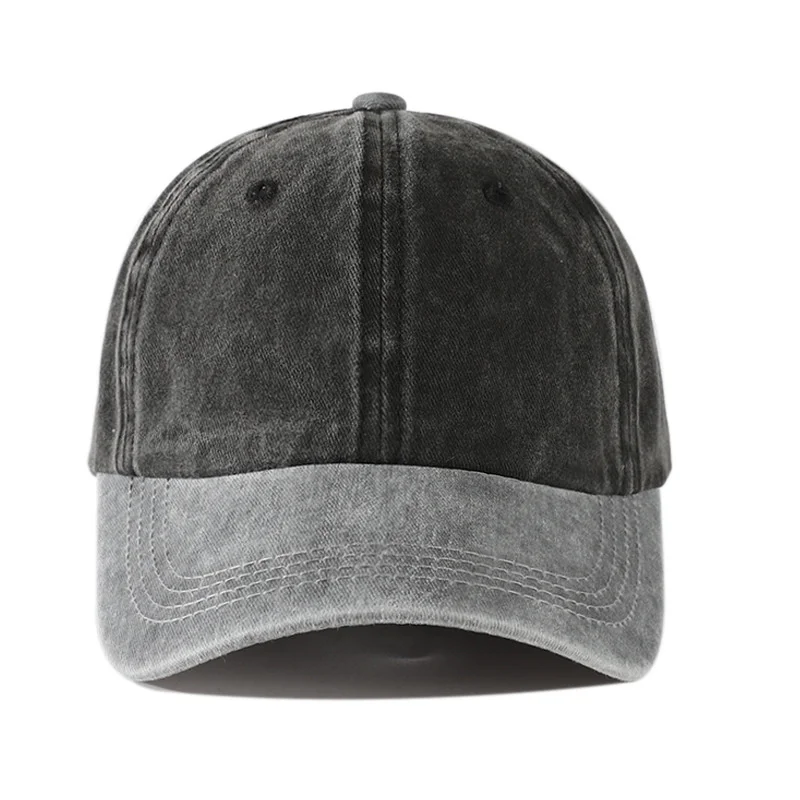 Fashion Two Tone Baseball Cap Strapback Hat Adjustable Dad Hat Vintage Washed Sun Hat Unisex Sports Cap 2