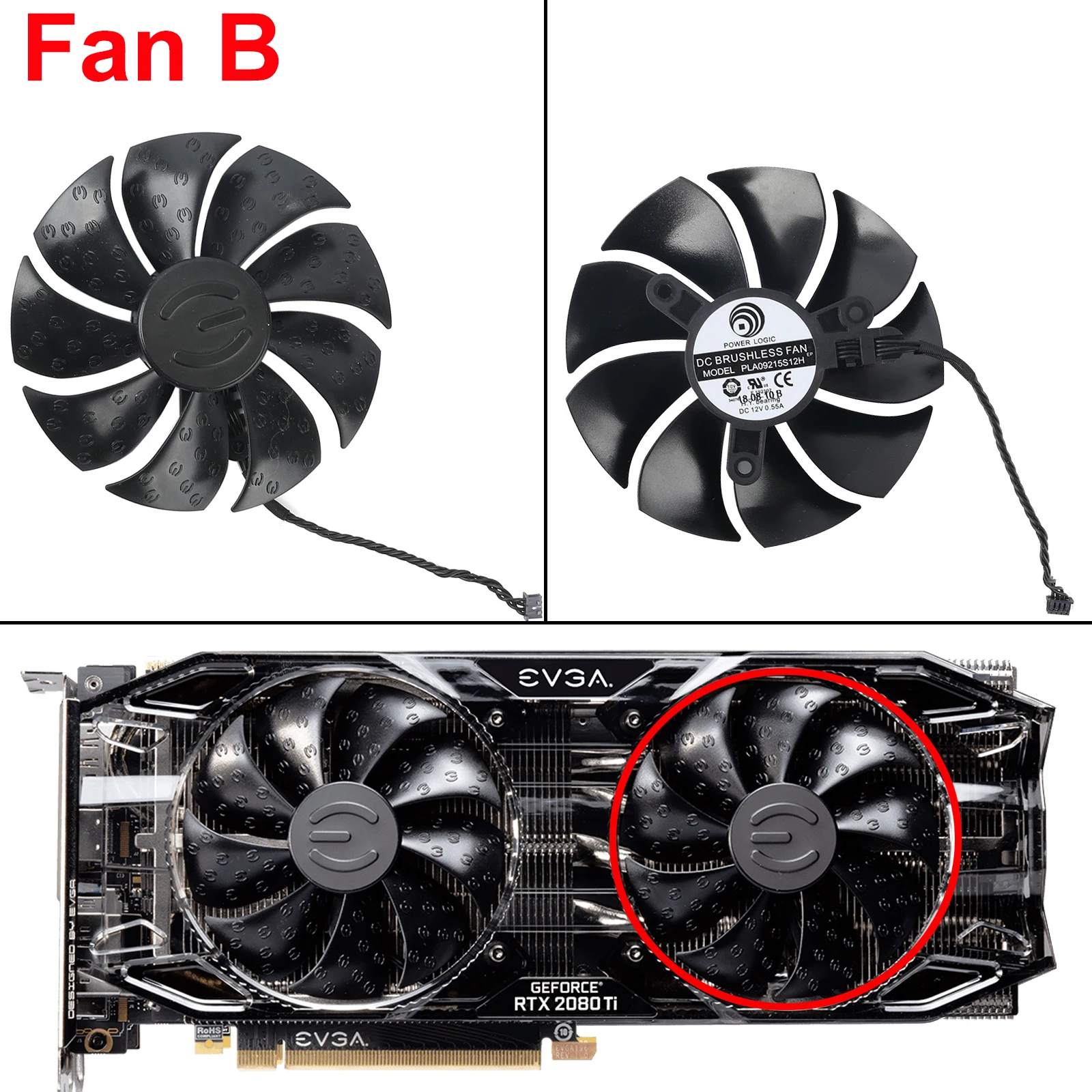 New 87mm Pla09215s12h Cooler Fan Replacement For Evga Rtx 2080 2080ti 2080s Super Xc Ultra Graphics Video Card Cooling Fans - Fans & - AliExpress