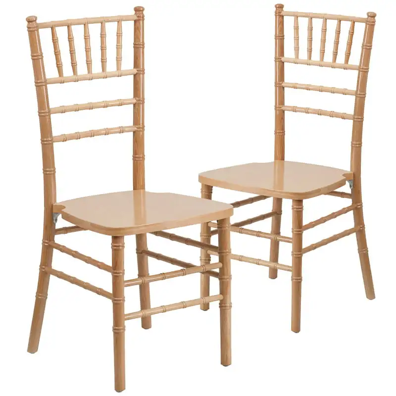 

2 HERCULES Series Natural Wood Chiavari Chair