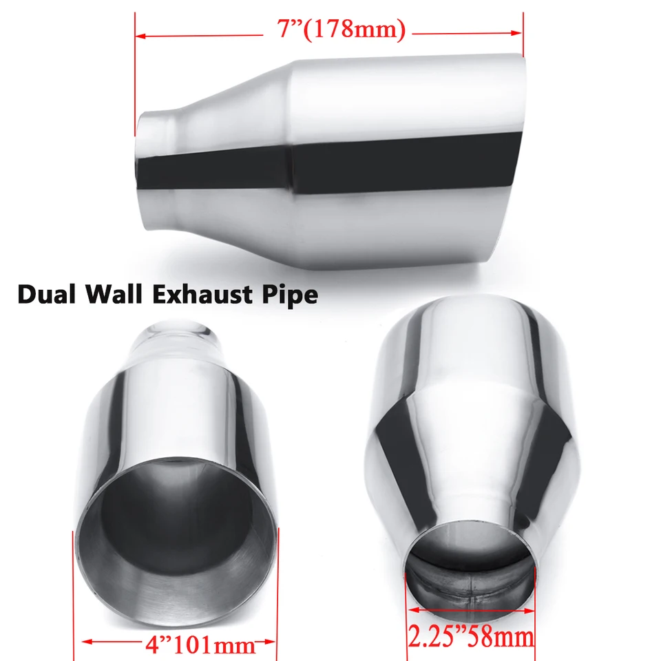 Exhaust Tip 2.25 In Inlet Dual 3.00 Oval X 2.50 High Outlets - Foto 8
