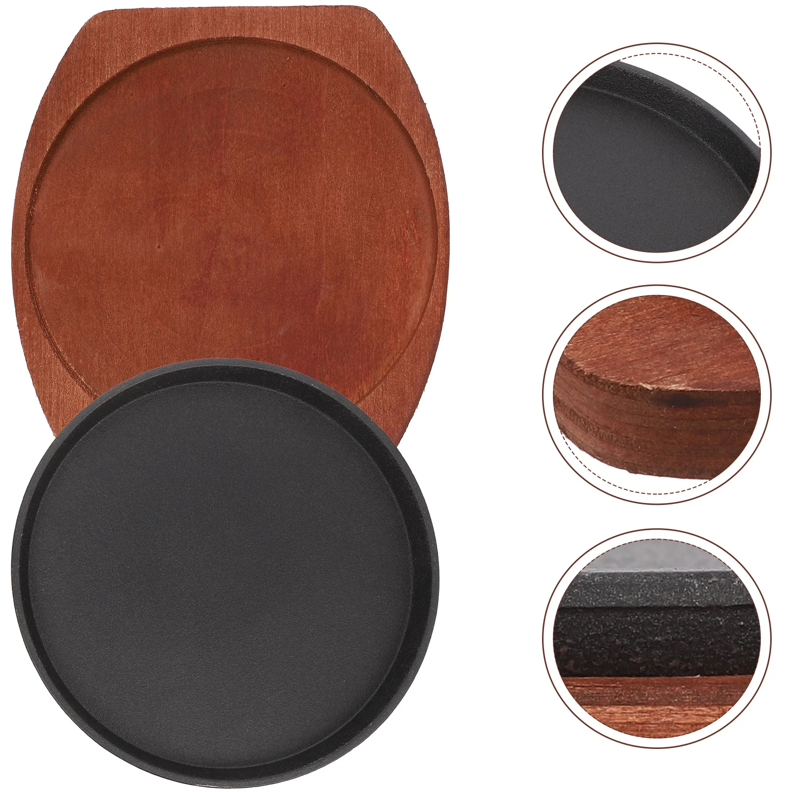 1 BBQ Stovetop Grill Nonstick Griddle Pan Grill Plate Fajita Iron Stovetop Cast Sizzling Griddle Skillet Set Platter Steak Plate