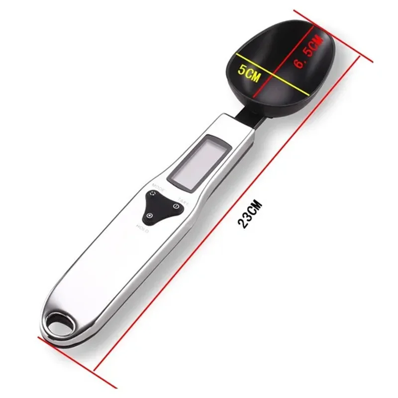 500g/0.1g Portable LCD Digital Electronic Spoon Weight Scale Measuring Food Weight Accuracy Stainless Steel Spoon Scales Kitchen