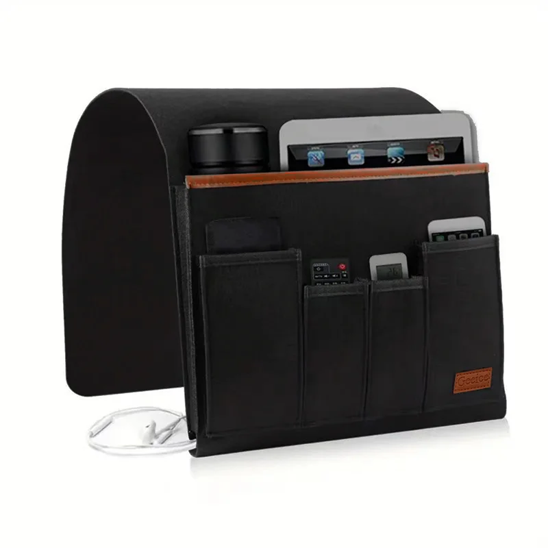 Felt Bedside Storage Bag Bed Desk Hanging Bag Sofa TV Remote Control Hanging Case Couch Storage Organizer Bed Holder Pockets