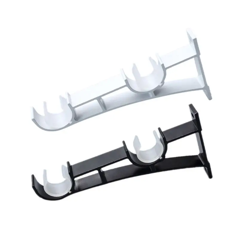 2pcs/set Double Curtain Rod Brackets Installation Hook Hanger Supporter