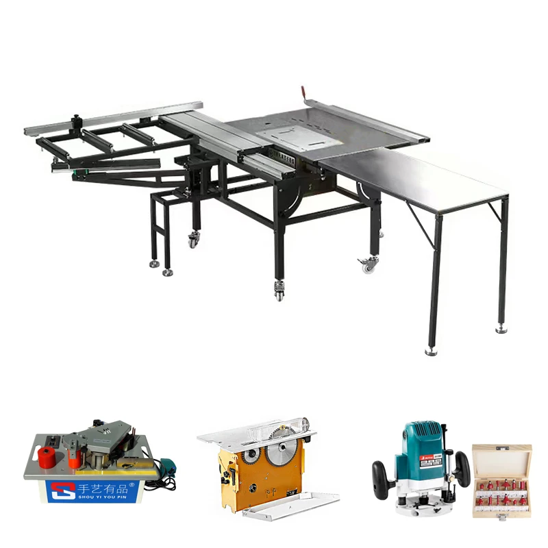 Saw Table Multifunctional Woodworking Dust-free Cutting Saw Precision Guide Folding Electric Panel Woodworking Set