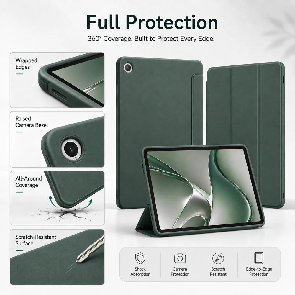 Slim TriFold Stand TPU Soft Back Cover
