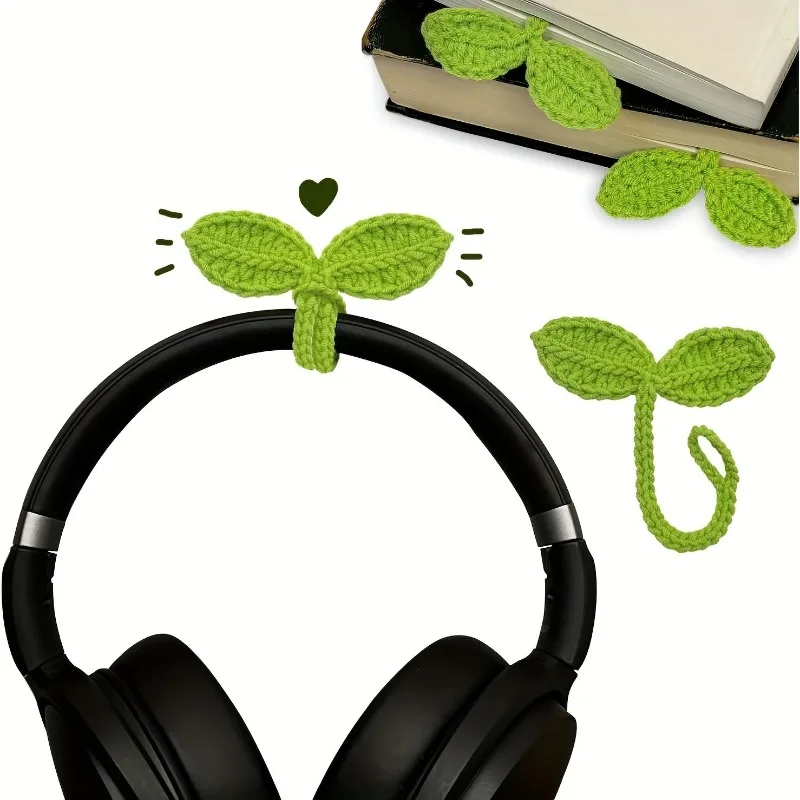 Hand-Knitted Crochet Leaf Bud Crochet Bookmark 1-Piece Versatile Crochet Accessories and DIY Craft Cotton Yarn Ideal Bookmarks