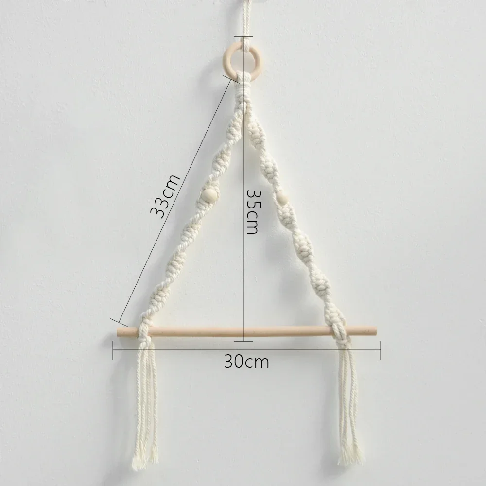 Bohemian Hand-woven Wall-mounted Wooden Bead Roll Paper Rack Towel Rack Homestay Tissue Storage Wall Home Decoration