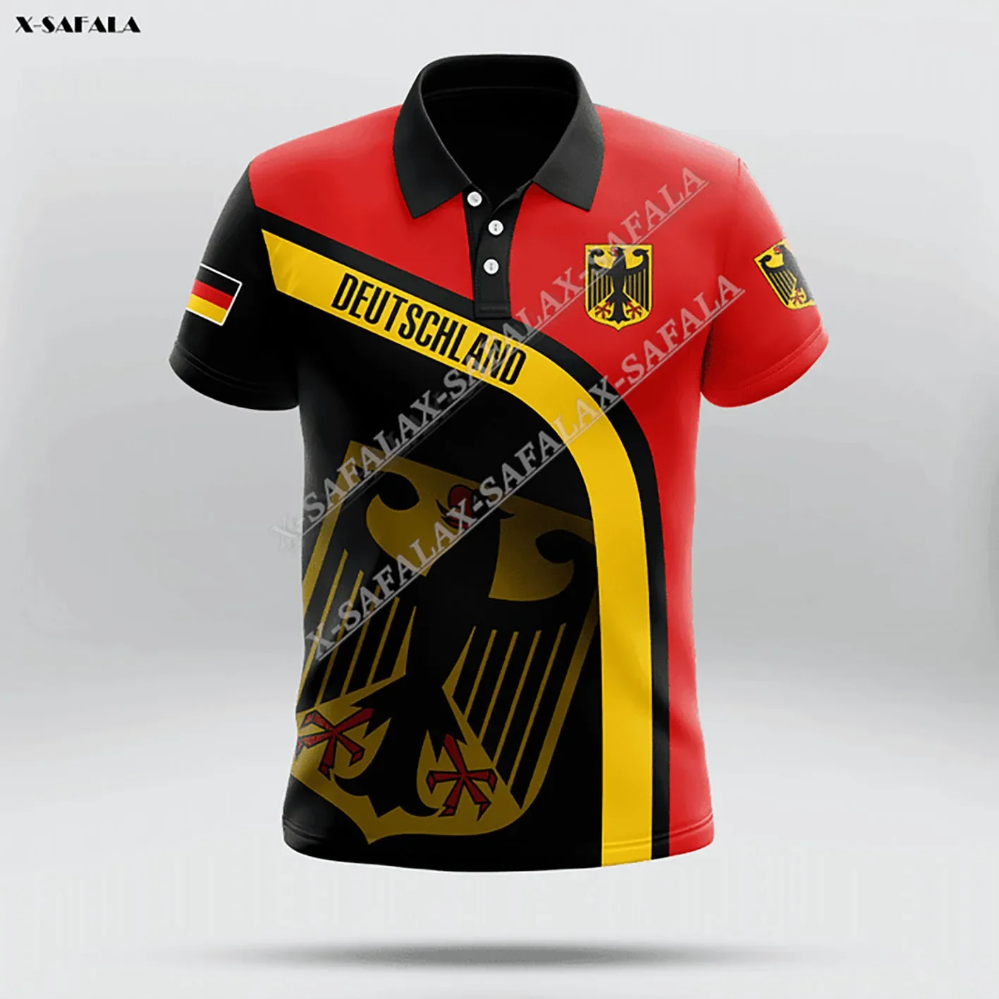 

Germany Coat Of Arms Country Flag 3D Print Men Elasticity Thin Polo Shirt Collar Short Sleeve Street Wear Casual Tee Top Shirts