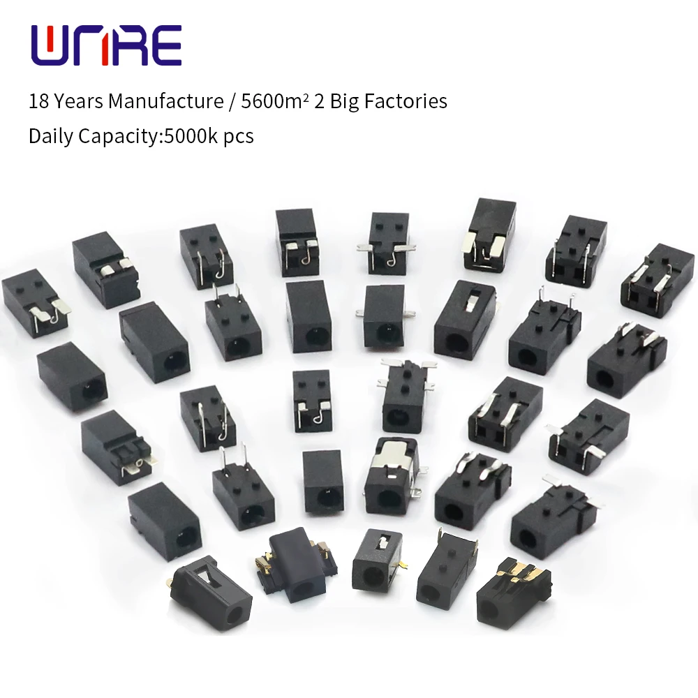 Разъем питания постоянного тока гнездовой разъем 2 штырька smd dip dc-096 dc096