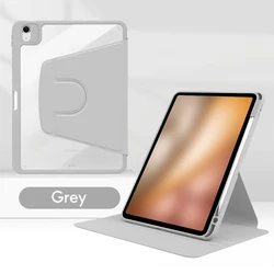 360 - Degree Rotating Acrylic Case with Auto Wake/Sleep Feature - iPad Air4 Air5 10.9 (Y - Grey)