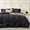 Washed Cotton Bed Linen Bedding Set 4 Pieces Bed Sheets Set Solid Color Comforter Cover Couple Queen King Size Bed Quilt Cover 1
