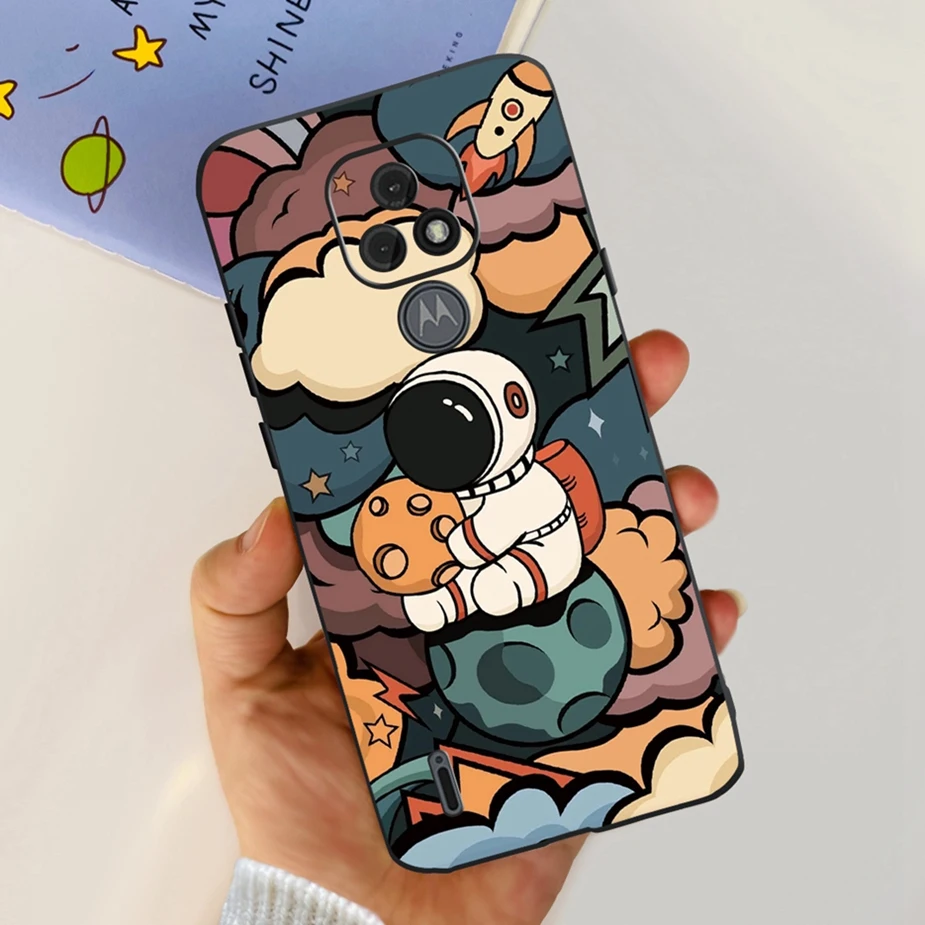 Stylish Painted Soft Silicone Phone Case for Motorola Moto E7 Series