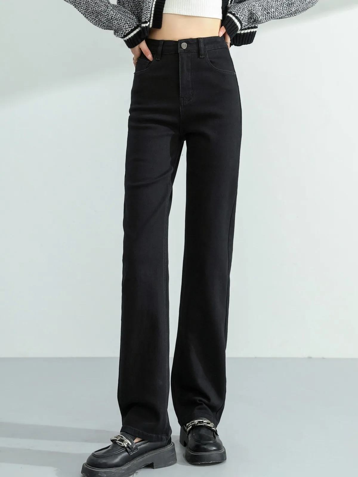 ZHISILAO New High Waist Straight Jeans Women Vintage Y2K
