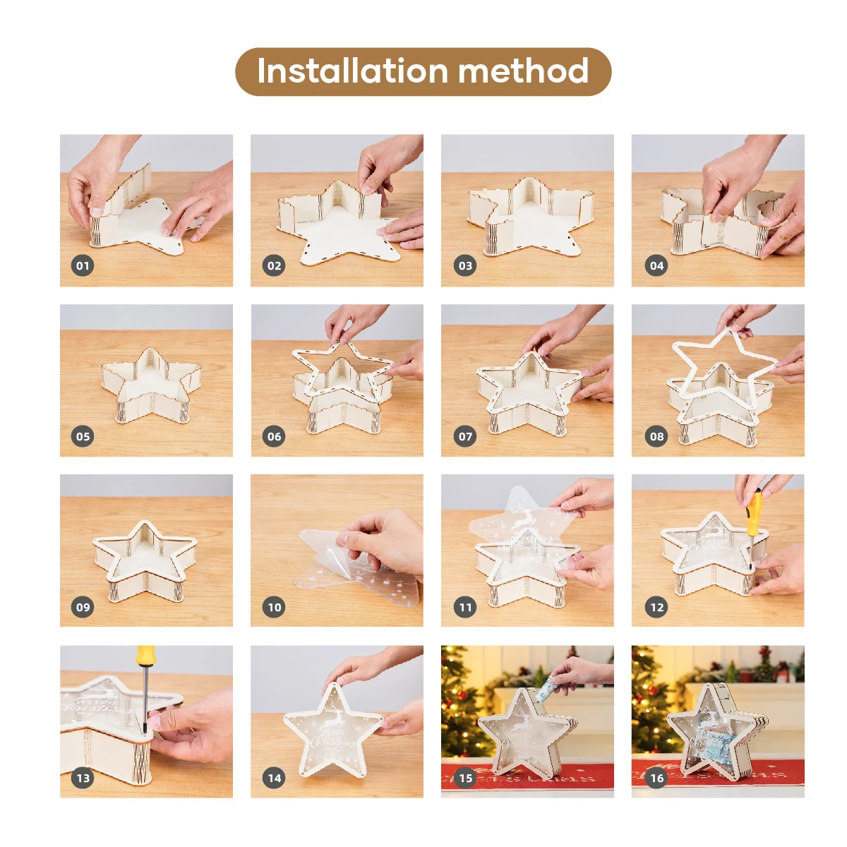 1PC, five-pointed star-shaped Christmas deer money box, Christmas decoration, suitable for Christmas decorative items and gifts