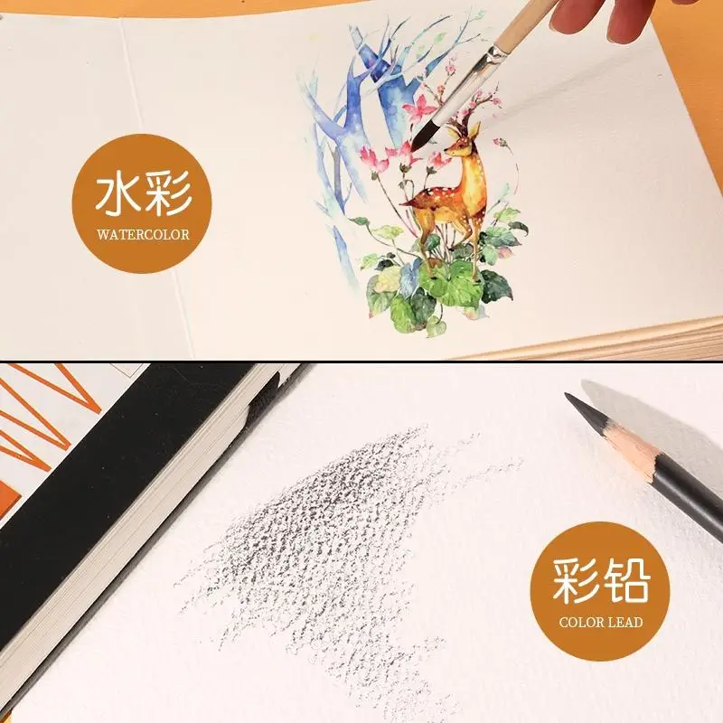 30 Sheets Baohong Watercolor Organ Book 5.1meter 300g 100% Cotton Watercolor Journal, Large Landscape Drawing Pad 4
