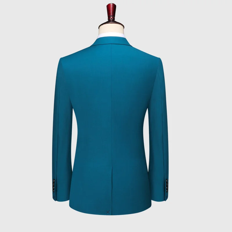 Men Suits Set 130s Wool Fashion Slim Fit Wedding Groom Wear Special Blue Formal Clothing Blazer Pant Prom Evening Jackets