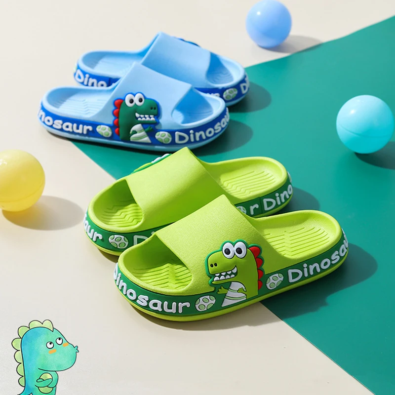 

New summer children slippers Kids shoes Cartoon dinosaur slippers Soft soled anti-skid sandals kids shoes zapatos niña chausson