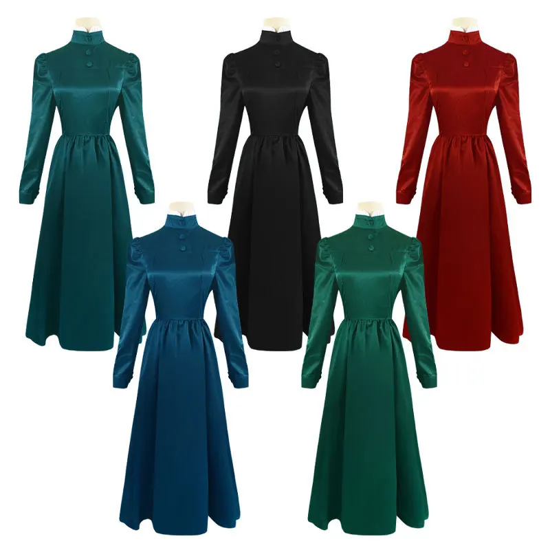 

Women Celtic Medieval Floor Length Dress Cosplay Costumes Carnival Middle Ages Stage Performance Gothic Court Victoria Dresses