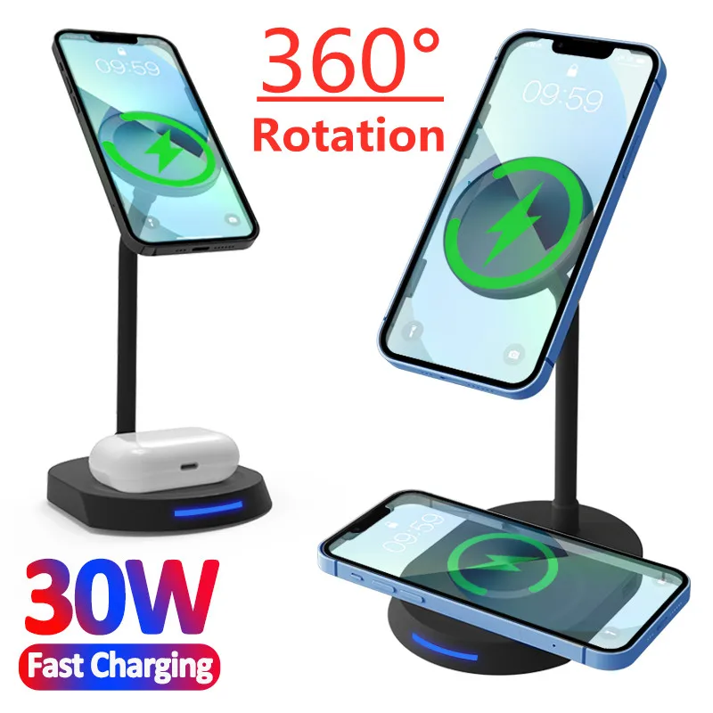 best portable phone chargers 30W Magnetic Wireless Charger Pad Holder For Apple iPhone 13 12  Pro Max Mini Macsafe Type C Qi Fast Wireless Charging Station portable battery for iphone