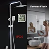 Large Waterproof Bathroom Wall Clock, For Bath Countertop, Moisture Proof Temperature Humidity Meter,Suction Clock Watch 4