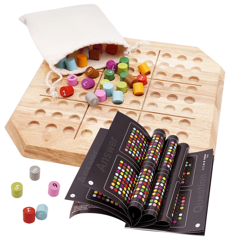 Sudoku Game Sudoku Puzzle Board Game With Wooden Math Brain Teaser Toys Educational Desktop Game Train Logical Thinking Ability 3