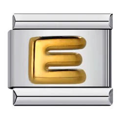 Elegant Stainless Steel Italian Charm Links for Personalized Bracelet Making - 26 Letter Set (E)
