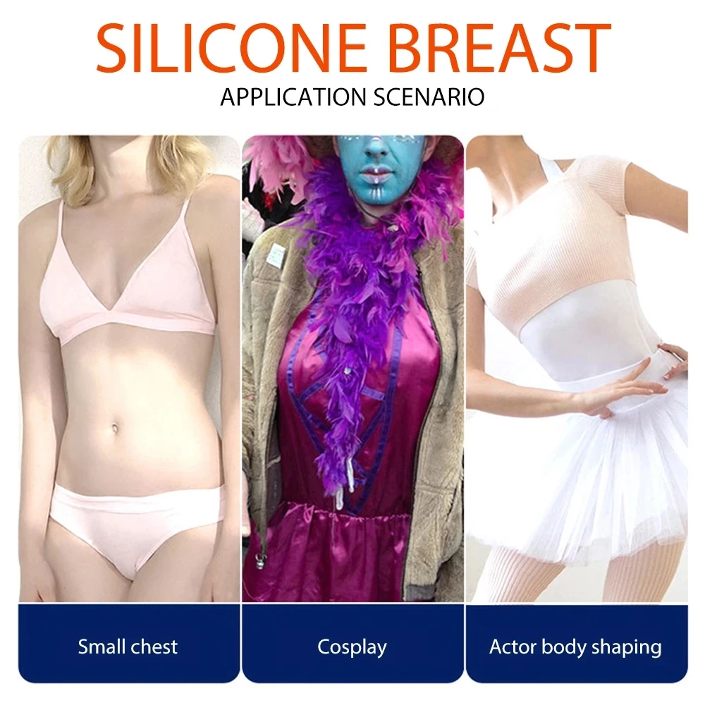 1600g C Cup Women Wearable Vest Fake Breast Half Body Solid Boobs
