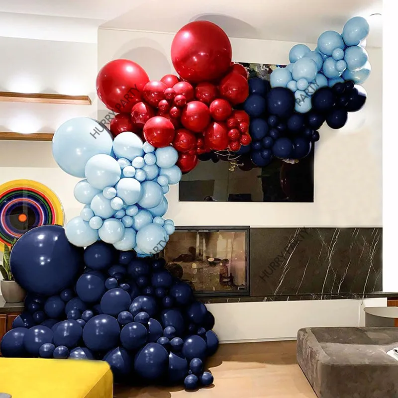 

Голубой воздушный шар, гирлянда, 138 шт, красные воздушные шары, украшение на день рождения мальчика, детский праздник, тематическое оформление