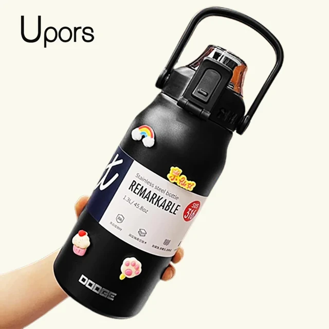 Termo de acero inoxidable de gran capacidad, botella de agua caliente al  vacío, 1.5L - AliExpress